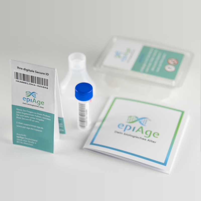 epiAge epigenetic age test, kit analyse ADN pour révéler la vitesse de votre vieillissement avec précision scientifique.